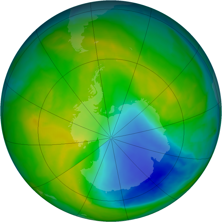 Antarctic ozone map for 08 November 2013